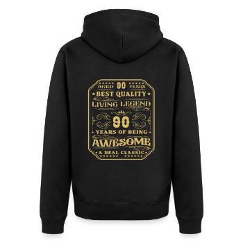 90 Geburtstag 90 Jahre Mann 90 jahre legende 90 - Unisex Premium Bio Zip Hoodie - Schwarz - Hinten - Nico (187cm)