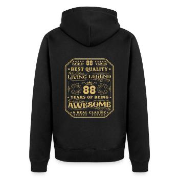 88 Geburtstag 88 Jahre Mann 88 jahre legende 88 - Unisex Premium Bio Zip Hoodie - Schwarz - Hinten - Nico (187cm)