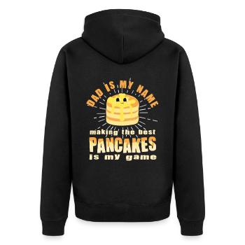 Papa est mon nom - Funny Pancake Maker - Veste à capuche bio Premium Unisexe - noir - Dos - Nico (187cm)