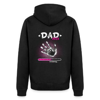 Grossesse Garçon ou Fille 2023 - Veste à capuche bio Premium Unisexe - noir - Dos - Nico (187cm)