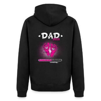 Grossesse Garçon ou Fille 2023 - Veste à capuche bio Premium Unisexe - noir - Dos - Nico (187cm)