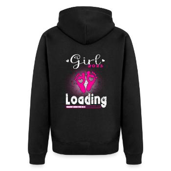 Grossesse Garçon ou Fille 2023 - Veste à capuche bio Premium Unisexe - noir - Dos - Nico (187cm)