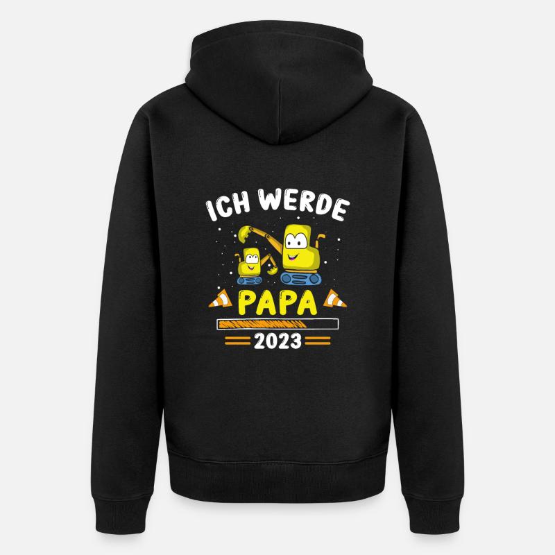 Papa 2023 Loading - Unisex Premium Bio Zip Hoodie - Schwarz