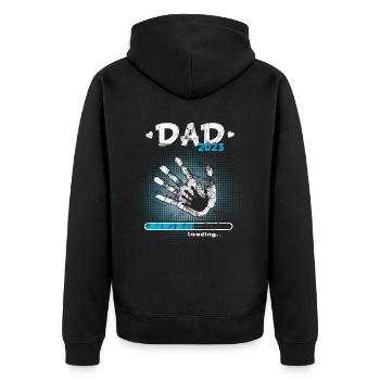 Grossesse Garçon ou Fille 2023 - Veste à capuche bio Premium Unisexe - noir - Dos - Nico (187cm)
