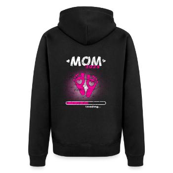 Grossesse Garçon ou Fille 2023 - Veste à capuche bio Premium Unisexe - noir - Dos - Nico (187cm)
