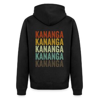 Kananga Kongo Retro Vintage - Unisex Premium Bio Zip Hoodie - Schwarz - Hinten - Nico (187cm)