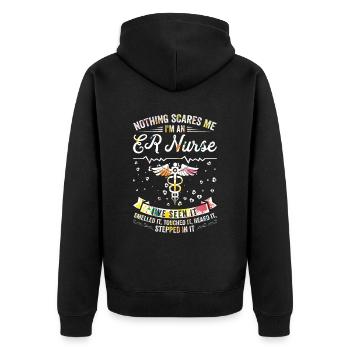Nichts Macht Mir Angst - ER-Krankenschwester - Unisex Premium Bio Zip Hoodie - Schwarz - Hinten - Nico (187cm)
