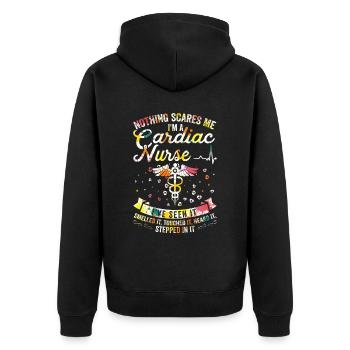 Nichts Macht Mir Angst - Herzkrankenschwester - Unisex Premium Bio Zip Hoodie - Schwarz - Hinten - Nico (187cm)