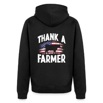 Cadeau agricole fermier pavillon des États-Unis - Veste à capuche bio Premium Unisexe - noir - Dos - Nico (187cm)