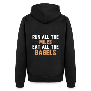 Bagel Food Gift Bagel - Unisex Premium Organic Zip Hoodie - black - Back - Nico (187cm)