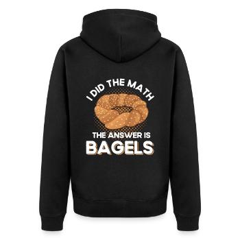 Bagel Essen Geschenk Bagel - Unisex Premium Bio Zip Hoodie - Schwarz - Hinten - Nico (187cm)