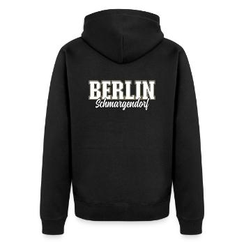 Berlin Schmargendorf - Unisex Premium Bio Zip Hoodie - Schwarz - Hinten - Nico (187cm)
