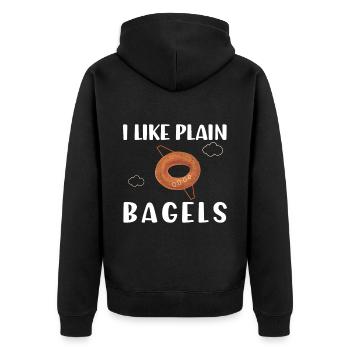 Bagel Food Gift Bagel - Unisex Premium Organic Zip Hoodie - black - Back - Nico (187cm)