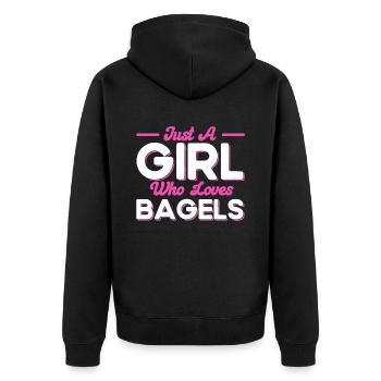 Bagel Food Gift Bagel - Unisex Premium Organic Zip Hoodie - black - Back - Nico (187cm)