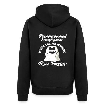 Ghost Hunter Ghost Hunt Ghosts - Unisex Premium Organic Zip Hoodie - black - Back - Nico (187cm)
