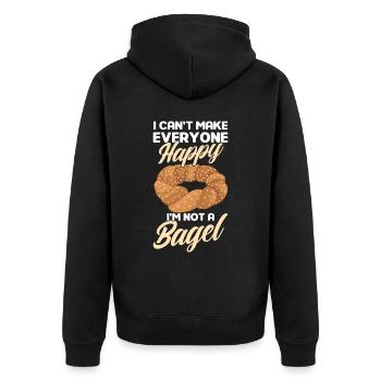 Bagel Essen Geschenk Bagel - Unisex Premium Bio Zip Hoodie - Schwarz - Hinten - Nico (187cm)