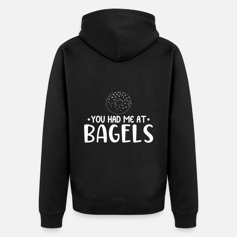 Bagel Food Gift Bagel - Veste à capuche bio Premium Unisexe - noir