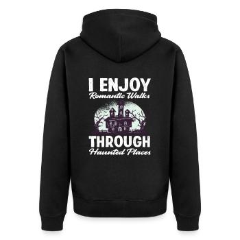 Lost Places Ghost Hunters - Unisex Premium Organic Zip Hoodie - black - Back - Nico (187cm)