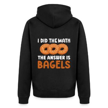 Bagel Essen Geschenk Bagel - Unisex Premium Bio Zip Hoodie - Schwarz - Hinten - Nico (187cm)