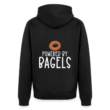 Bagel Essen Geschenk Bagel - Unisex Premium Bio Zip Hoodie - Schwarz - Hinten - Nico (187cm)