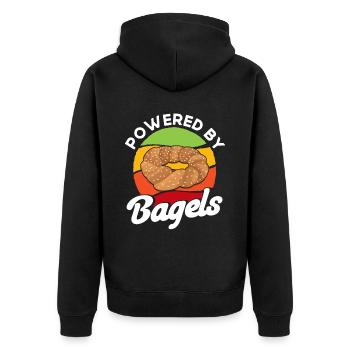 Bagel Essen Geschenk Bagel - Unisex Premium Bio Zip Hoodie - Schwarz - Hinten - Nico (187cm)