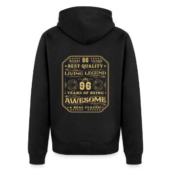 96 Geburtstag 96 Jahre Mann 96 jahre legende 96 - Unisex Premium Bio Zip Hoodie - Schwarz - Hinten - Nico (187cm)
