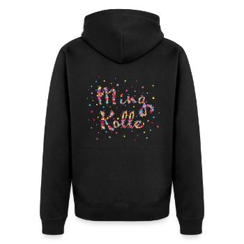 Ming Kölle Köln Colonia Cologne Kölsch Karneval - Unisex Premium Bio Zip Hoodie - Schwarz - Hinten - Nico (187cm)