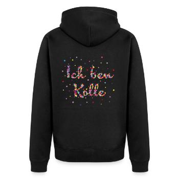 Kölle Köln Konfetti Karneval Fasching Kölsch - Unisex Premium Bio Zip Hoodie - Schwarz - Hinten - Nico (187cm)
