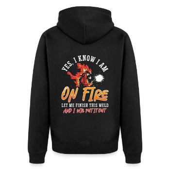 Soudeur Je suis en feu Laissez-moi finir le soudage de soudure - Veste à capuche bio Premium Unisexe - noir - Dos - Nico (187cm)