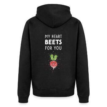 Radieschen Beet Kostümersatz Karneval Fasching - Unisex Premium Bio Zip Hoodie - Schwarz - Hinten - Nico (187cm)
