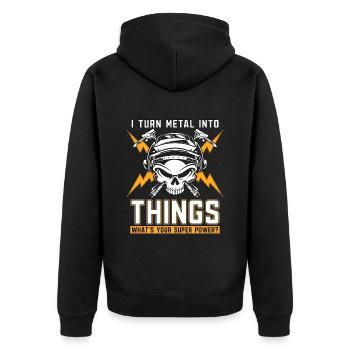 Welder Turn Metal Into Welding Career Weld Iron - Veste à capuche bio Premium Unisexe - noir - Dos - Nico (187cm)