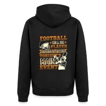 Football Halftime Show Main Event - Unisex Premium Organic Zip Hoodie - black - Back - Nico (187cm)
