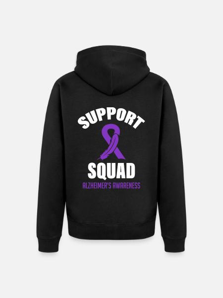 Alzheimer's Awareness Squad - Unisex Premium Organic Zip Hoodie - black