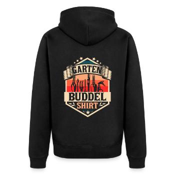 Garten Buddel Shirt Vintage Gartenarbeit Retro Gär - Unisex Premium Bio Zip Hoodie - Schwarz - Hinten - Nico (187cm)