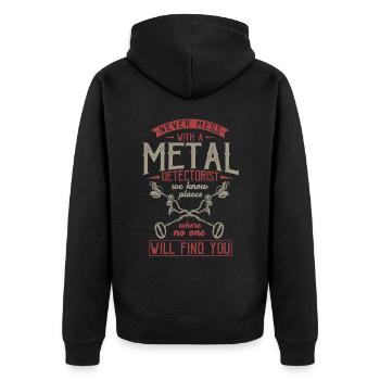 Détection de métaux, détecteur de métaux - Veste à capuche bio Premium Unisexe - noir - Dos - Nico (187cm)