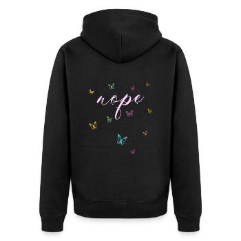 Nope - Just say no! - Unisex Premium Organic Zip Hoodie - black - Back - Nico (187cm)