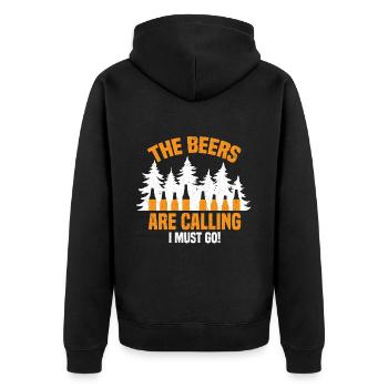 Camping Beer Camping Forest Boozing - Unisex Premium Organic Zip Hoodie - black - Back - Nico (187cm)