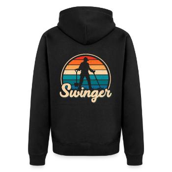 Metal detection, metal detector - Unisex Premium Organic Zip Hoodie - black - Back - Nico (187cm)
