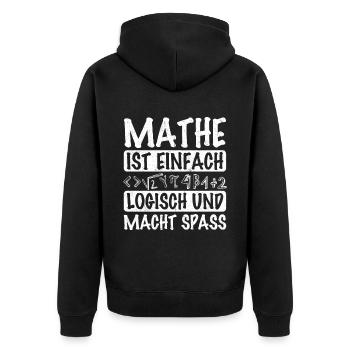 Math is simply logical and fun - Unisex Premium Organic Zip Hoodie - black - Back - Nico (187cm)