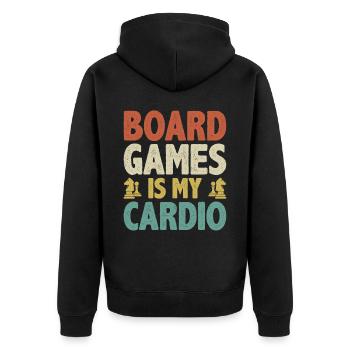 Le jeu de société est mon joueur d’échecs cardio - Veste à capuche bio Premium Unisexe - noir - Dos - Nico (187cm)