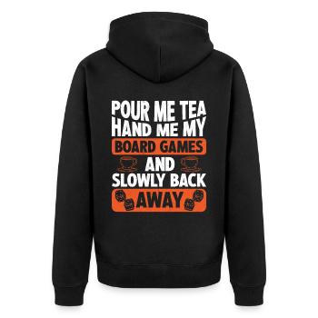 Versez-moi du thé Donnez-moi mon joueur de jeux de société - Veste à capuche bio Premium Unisexe - noir - Dos - Nico (187cm)