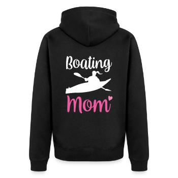 Boating Mom Kayak Ship Boat Yacht Sailboat - Unisex Premium Organic Zip Hoodie - black - Back - Nico (187cm)