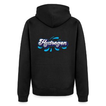 Wasserstoff Hydrogen Energie Element - Unisex Premium Bio Zip Hoodie - Schwarz - Hinten - Nico (187cm)