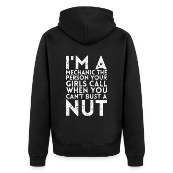 Ich Bin Ein Mechaniker Die Person, Die Deine - Unisex Premium Bio Zip Hoodie - Schwarz - Hinten - Nico (187cm)