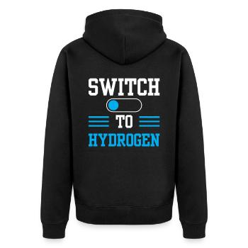 Passage à l’hydrogène Hydrogène Énergie - Veste à capuche bio Premium Unisexe - noir - Dos - Nico (187cm)