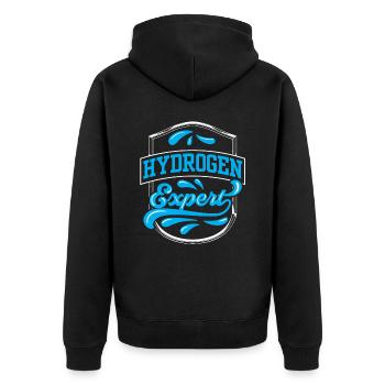 Hydrogen Expert Hydrogen Energy Element - Unisex Premium Organic Zip Hoodie - black - Back - Nico (187cm)