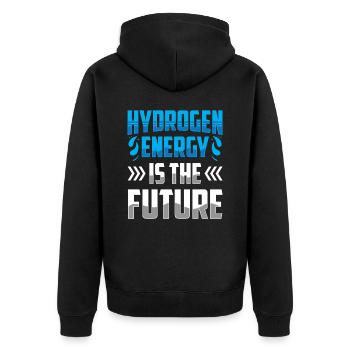 Energie Aus Wasserstoff Ist Die Zukunft Hydrogen - Unisex Premium Bio Zip Hoodie - Schwarz - Hinten - Nico (187cm)
