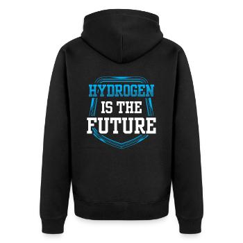 Wasserstoff Ist Die Zukunft Hydrogen Element - Unisex Premium Bio Zip Hoodie - Schwarz - Hinten - Nico (187cm)