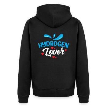 Hydrogen Lover Energy Element Hydrogen - Unisex Premium Organic Zip Hoodie - black - Back - Nico (187cm)