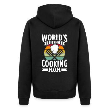 Beste Kochende Mutter Der Welt Mama Kochen Koch - Unisex Premium Bio Zip Hoodie - Schwarz - Hinten - Nico (187cm)